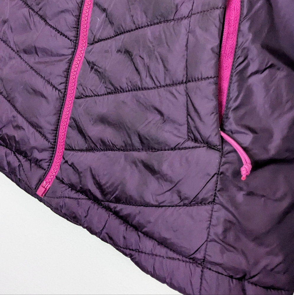 The North Face Small Deep Purple w/ Hot Pink Zippers Quilted Winter Jacket Coat - Picture 2 of 12